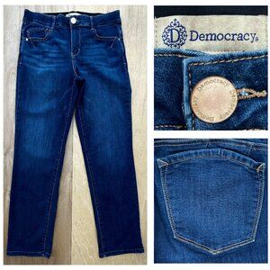 DEMOCRACY AB TECHNOLOGY JEANS WOMEN’S sz 10 High Rise Dark Wash STRETCH Denim